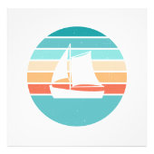 レトロ動揺してサンセット効果+帆船 フォトプリント            (正面)