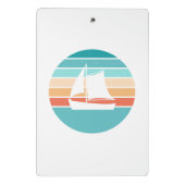 レトロ動揺してサンセット効果+帆船 ミニクリップボード (裏面)