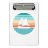 レトロ動揺してサンセット効果+帆船 ミニクリップボード (正面)