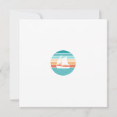 レトロ動揺してサンセット効果+帆船 招待状 (裏面)