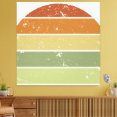 レトロ動揺してサンセット キャンバスプリント (インサイチュ (リビング))