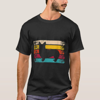レトロ動揺してシルエットドッグラバーギフトコルギ Tシャツ