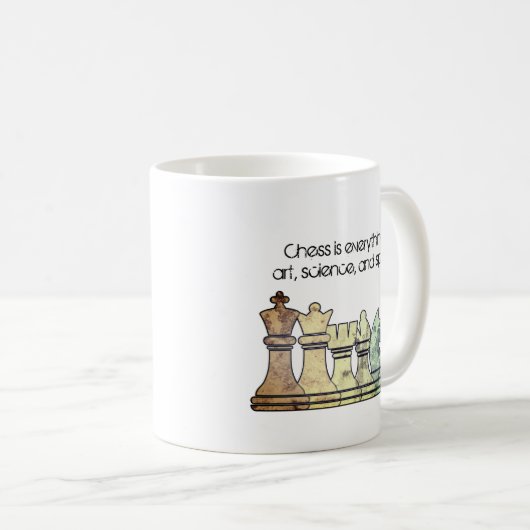 レトロ動揺してチェスの駒の行チェス引用文 コーヒーマグカップ (正面右)
