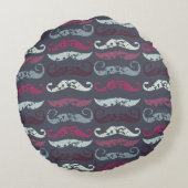 レトロ動揺してムスタッシュプリント ラウンドクッション (裏面)