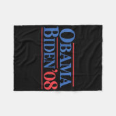 レトロ動揺してヴィンテージオバマバイデン氏08キャンペーン フリースブランケット (正面(横))