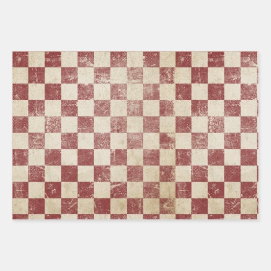 レトロ動揺して伝統的擦り切れた ラッピングペーパーシート (正面)