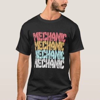 レトロ動揺して整備士デザイン Tシャツ