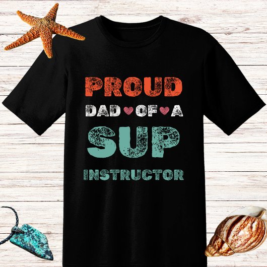 レトロ動揺して誇りを持ったパパSupインストラクターパドル Tシャツ