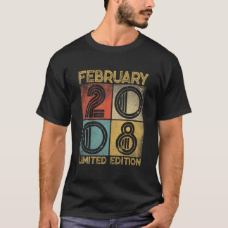 レトロ動揺して2008年2月14日誕生日14年 Tシャツ