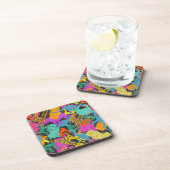 レトロ動物のシルエットパターン コースター (右側)