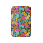 レトロ動物のシルエットパターン バスマット (正面縦)