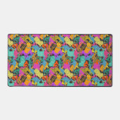 レトロ動物のシルエット模様 デスクマット (正面)