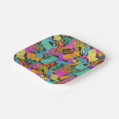 レトロ動物のシルエット模様 ペーパープレート (傾斜あり)