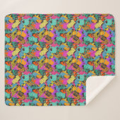 レトロ動物はパターンのシルエットを描きます シェルパブランケット (正面(横))