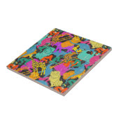 レトロ動物はパターンのシルエットを描きます タイル (側面)