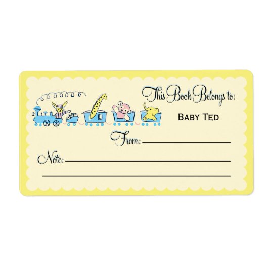 レトロ動物列車蔵書票 ラベル (正面)