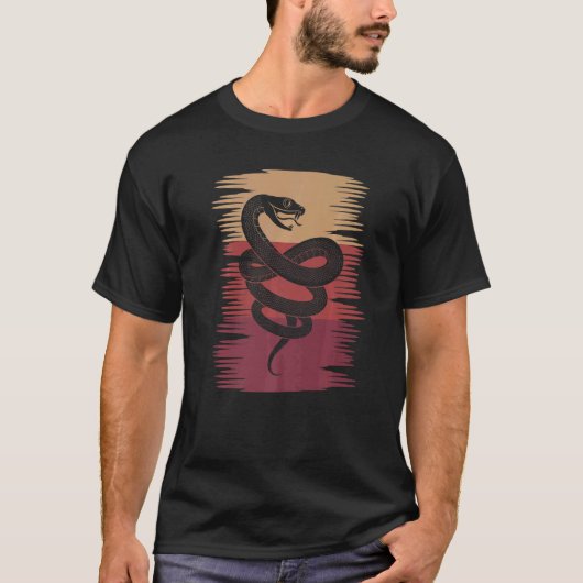 レトロ動物蛇の爬虫類キーパーペットスネーク Tシャツ (正面)