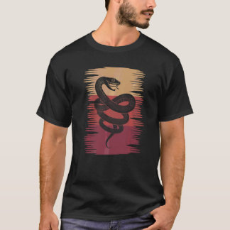 レトロ動物 ヘビ 爬虫類 飼育者 ペットヘビ Tシャツ