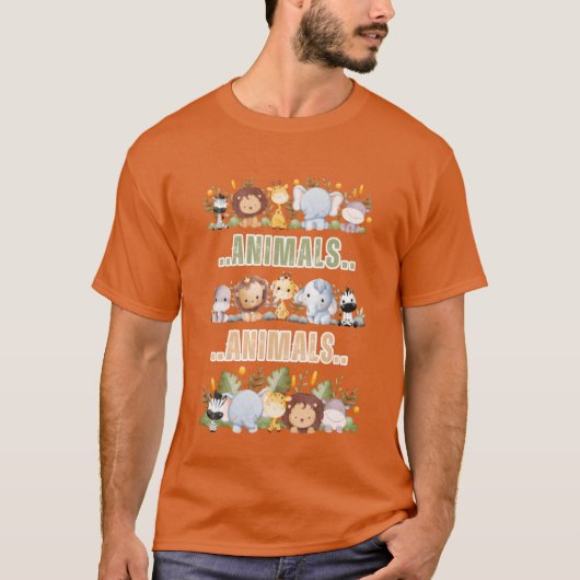 レトロ動物 Tシャツ (正面)