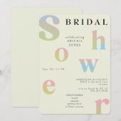 レトロ勾配モダンブライダルシャワー 招待状 (正面/裏面)