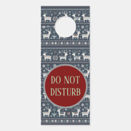 レトロ北欧トナカイ模様 ドアノブサイン