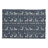 レトロ北欧トナカイ模様 枕カバー (裏面)