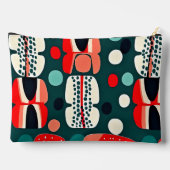 レトロ北欧パターンオン深いグリーンアクセサリーバッグ アクセサリーポーチ (裏面)