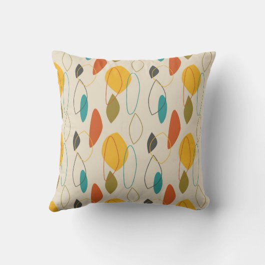 レトロ半モダン半パターン(の模様が)ある世紀Number 1 クッション (裏面)