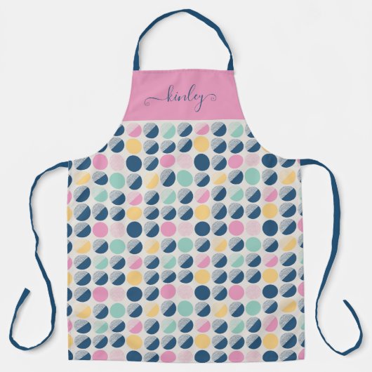 レトロ半円パターン エプロン (正面)