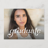 レトロ卒業シンプルの招待状 ポストカード (正面)