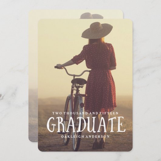 レトロ卒業パーティー招待状 招待状 (正面/裏面)