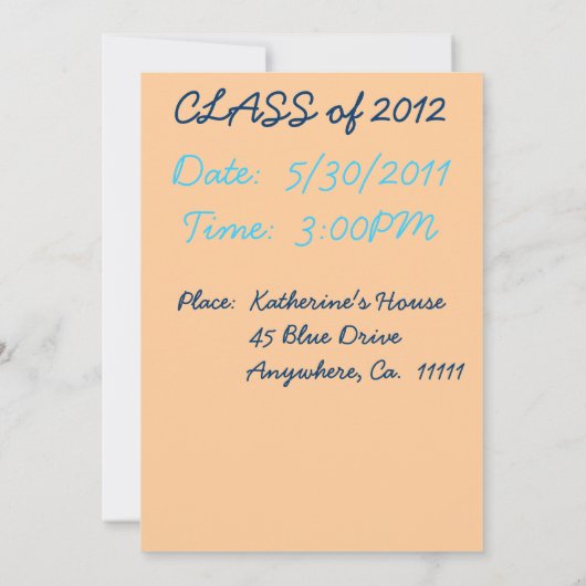 レトロ卒業パーティ招待状（カスタマイズ可能） 招待状 (裏面)