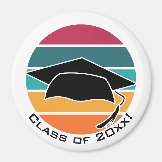 レトロ卒業式キャップモルタルボード マグネット (正面)