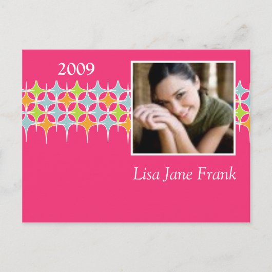 レトロ卒業招待状 インビテーションポストカード (正面)