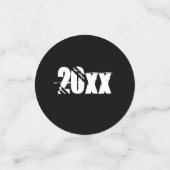 レトロ卒業生が喜びの虹を求めて跳躍 コンフェッティ (スモール正面)