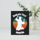 レトロ卒業生が喜びの虹を求めて跳躍 ポストカード (スタンド正面)