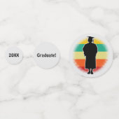 レトロ卒業生キャップ&ガウン女児 コンフェッティ (正面)