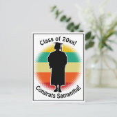 レトロ卒業生キャップ&ガウン女児 ポストカード (スタンド正面)