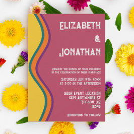 レトロ南西結婚波 招待状