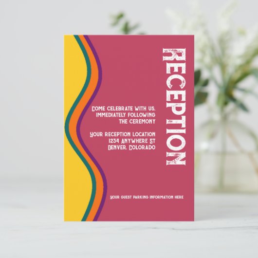 レトロ南西部のウェディングレセプション エンクロージャーカード (スタンド正面)