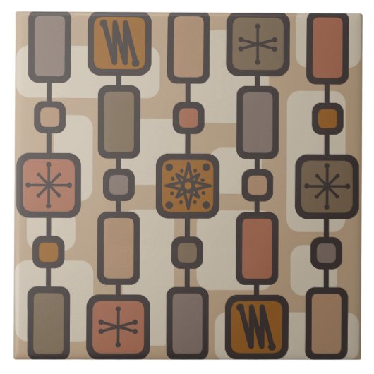 レトロ原子の幾何学的なアートアーストーン タイル (正面)