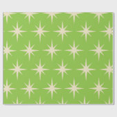 レトロ原子の星のパターンライムグリーン ラッピングペーパー (フラット)