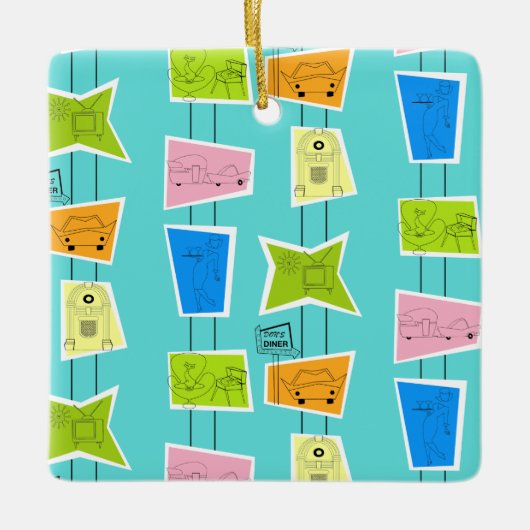 レトロ原子キッチセラミックオーナメント セラミックオーナメント (正面)