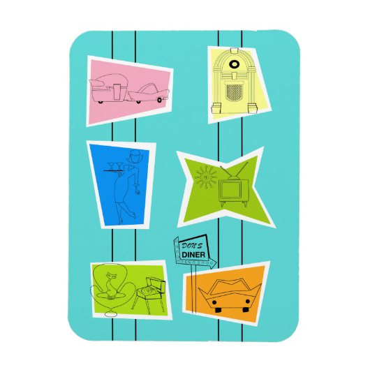 レトロ原子キッチフレキシブル磁石 マグネット (縦)