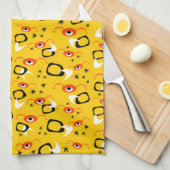 レトロ原子クモ キッチンタオル (四つ折り)