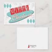 レトロ原子クリスマス ノートカード (正面/裏面)