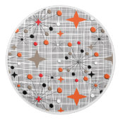 レトロ原子スターバストデザイン セラミックノブ (正面)