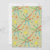 レトロ原子スターバスト数々の色パターン 招待状 (裏面)