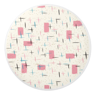 レトロ原子ピンクパターンセラミックプル セラミックノブ