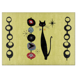 レトロ原子中世紀キャットモダンサークールビス カッティングボード